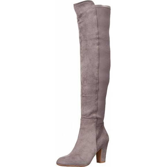 NEW CHINESE LAUNDRY stacked heeled boots in grey - Picture 2 of 4